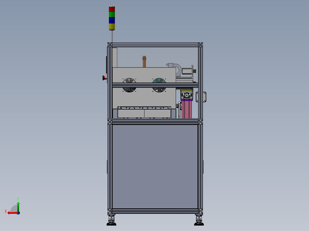点胶UV固化机总装配后视图