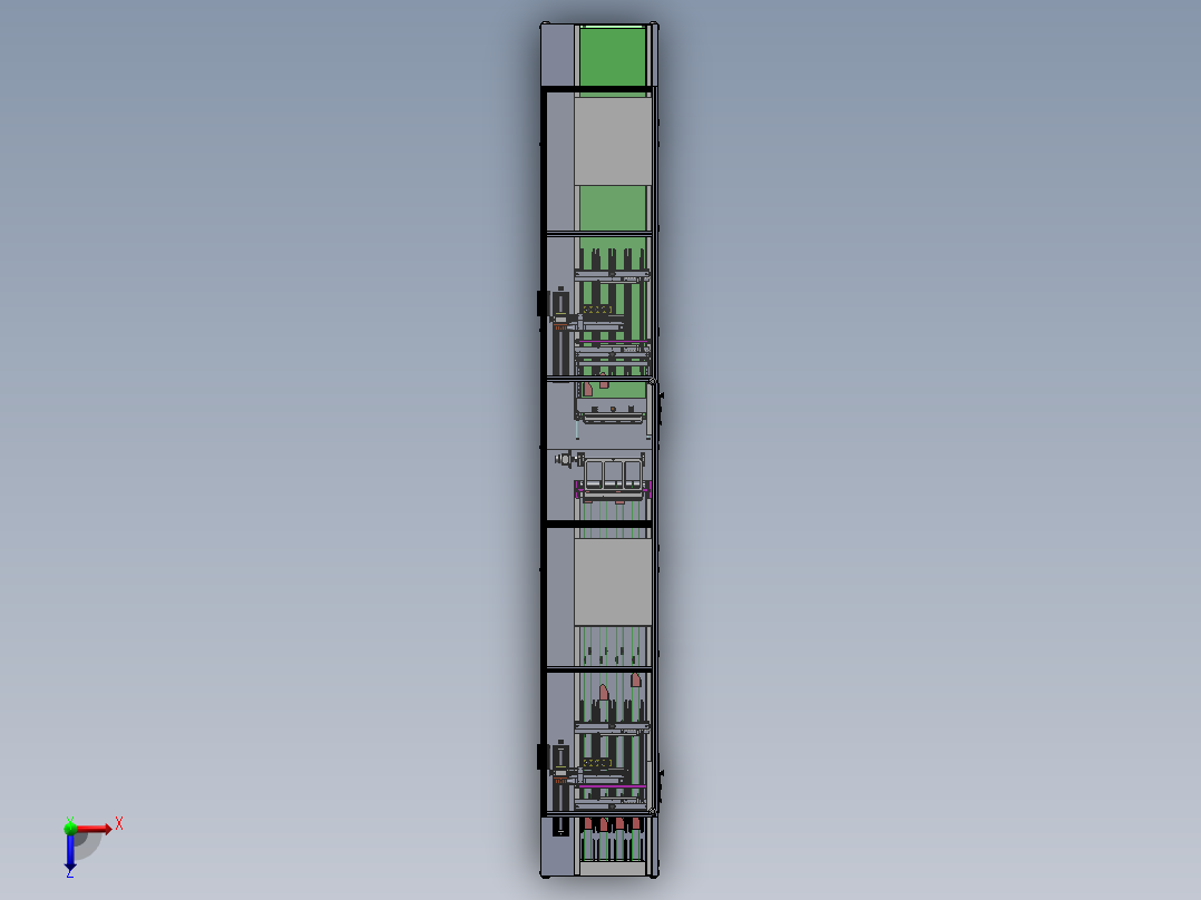 点胶UV固化机总装配俯视图