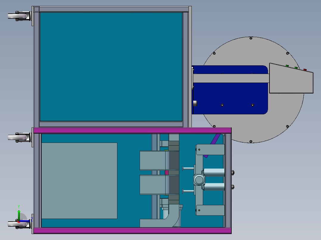 Q427-纸币分类整理装置（整理机构）的设计【三维SolidWorks】左视图