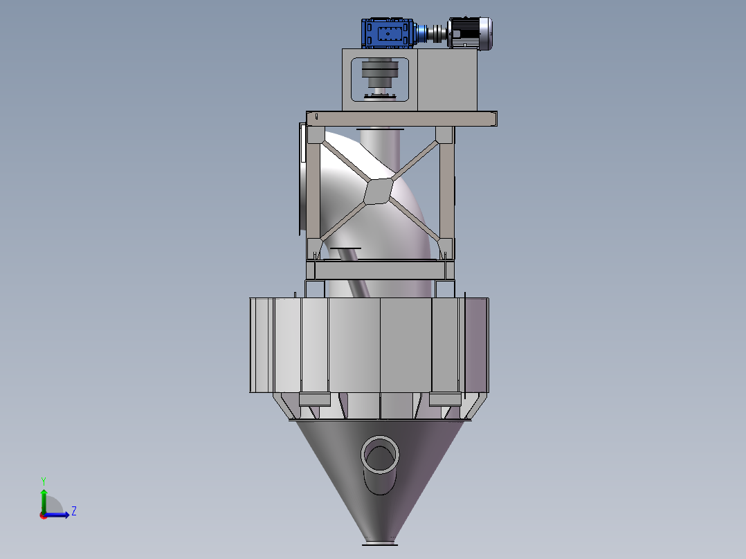 SEPA鼠笼式选粉机设计【三维SW模型建模+说明+CAD图纸】左视图