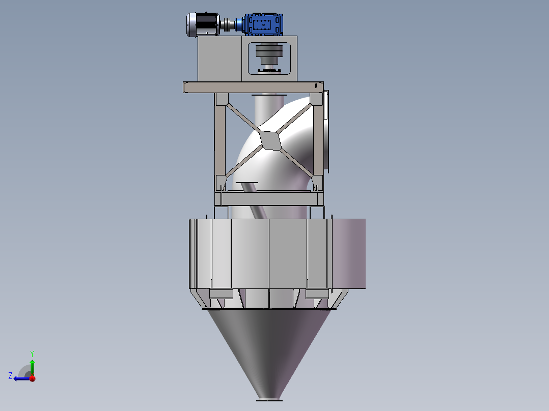 SEPA鼠笼式选粉机设计【三维SW模型建模+说明+CAD图纸】右视图