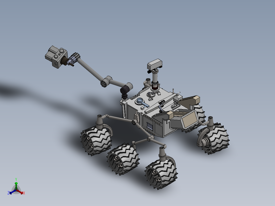 火星好奇号探测器详细模型正等轴测图