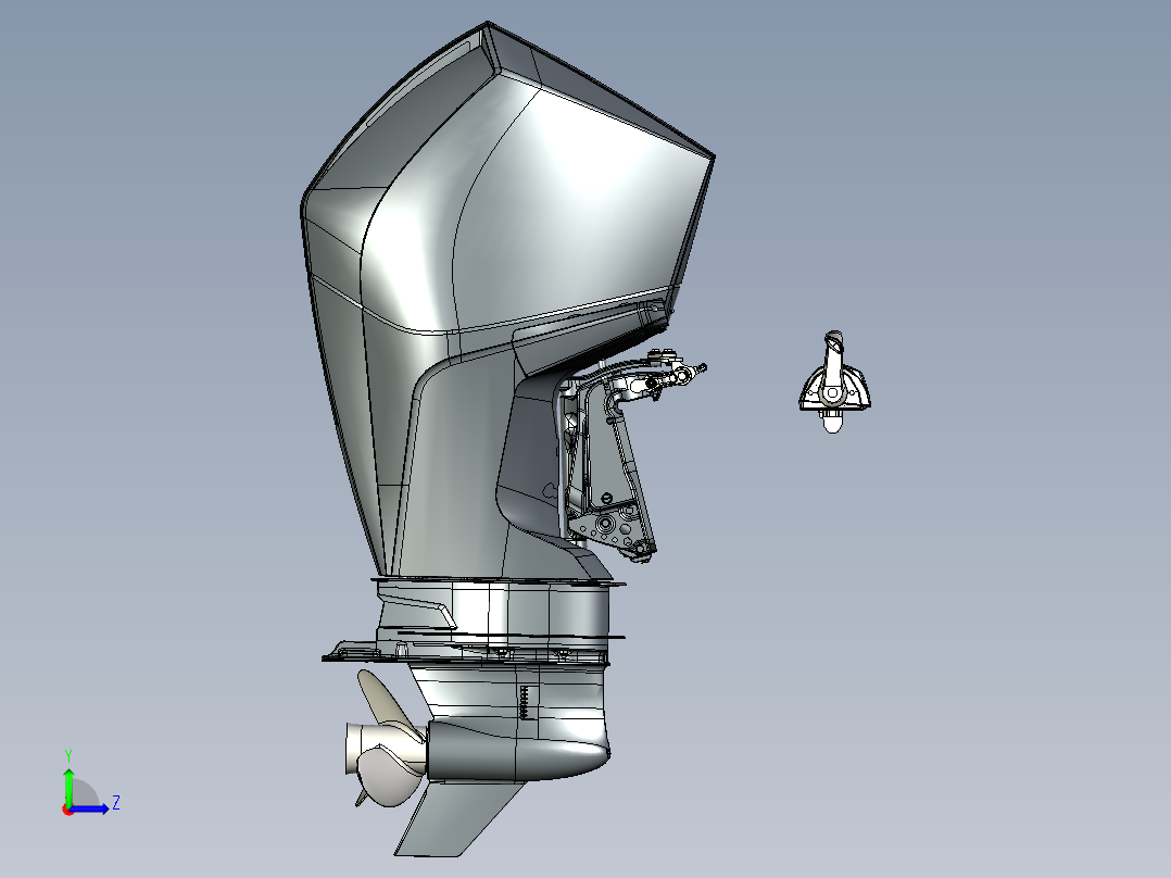水星舷外机 v8左视图