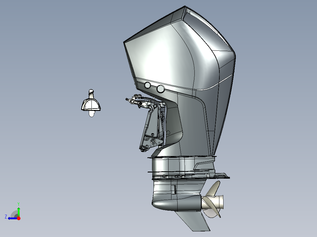 水星舷外机 v8右视图