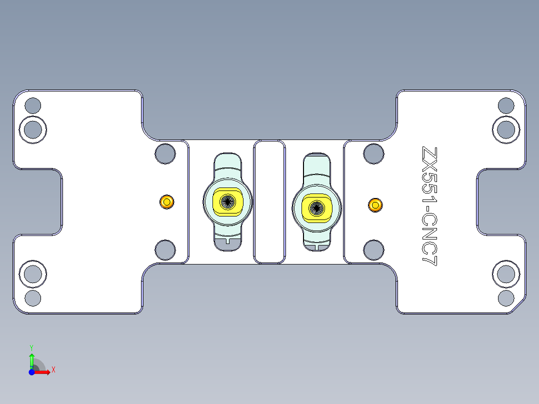 ZX551-B-笔记本CNC工装夹具三维模型CNC7-1010前视图