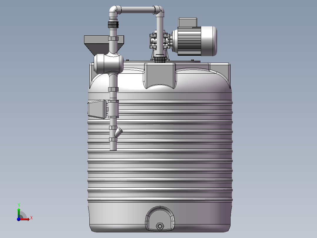 水泥搅拌槽罐前视图