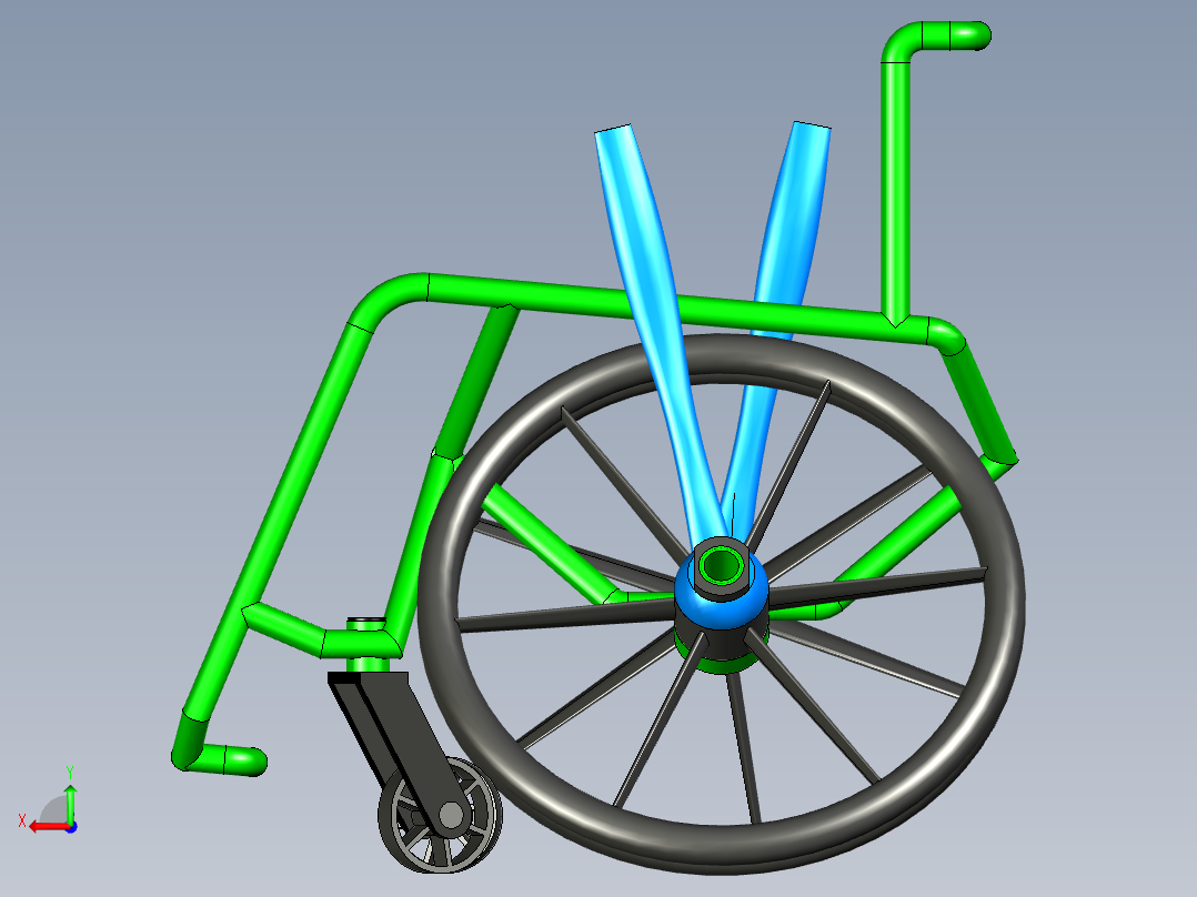 B3003347-X30 残疾人车轮椅后视图