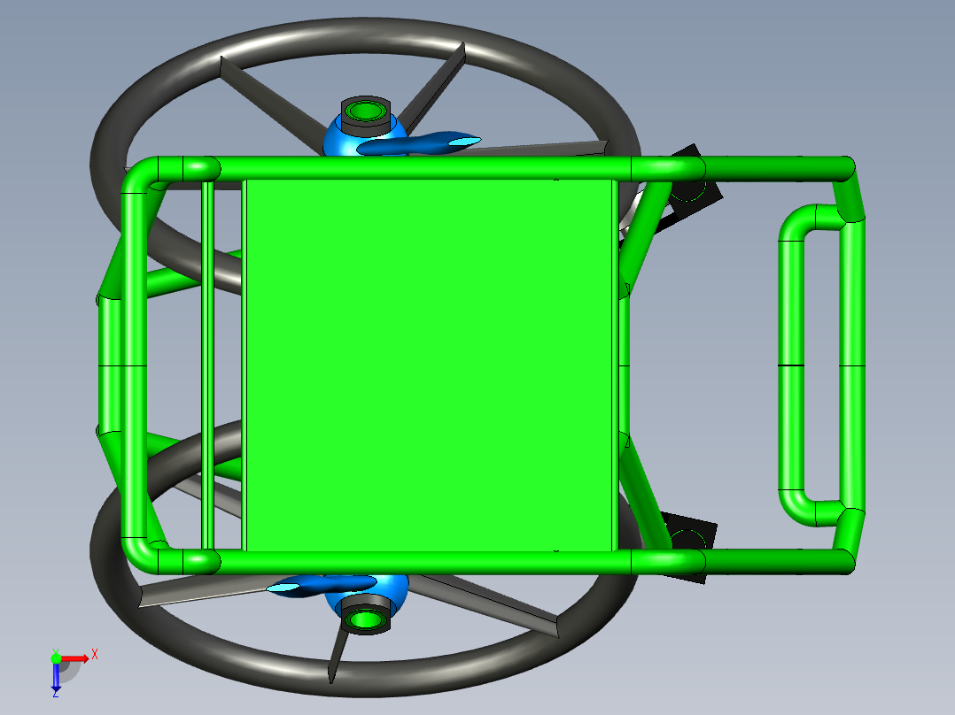 B3003347-X30 残疾人车轮椅俯视图