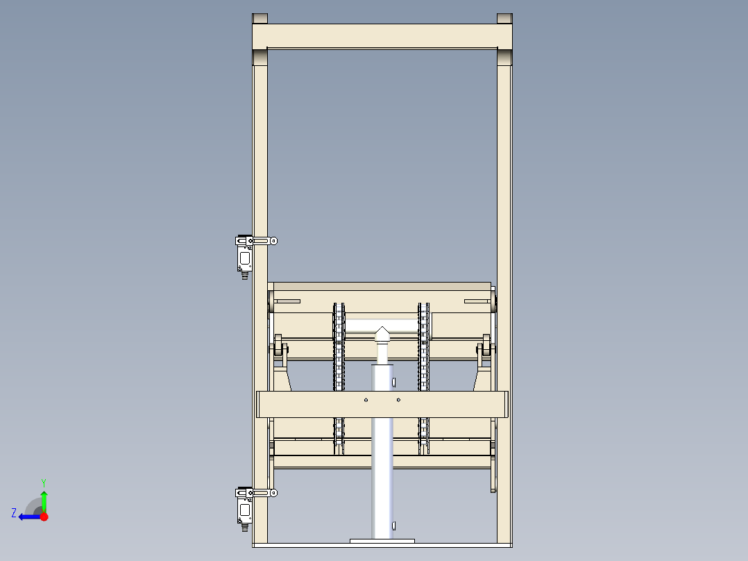 垃圾桶提升机右视图