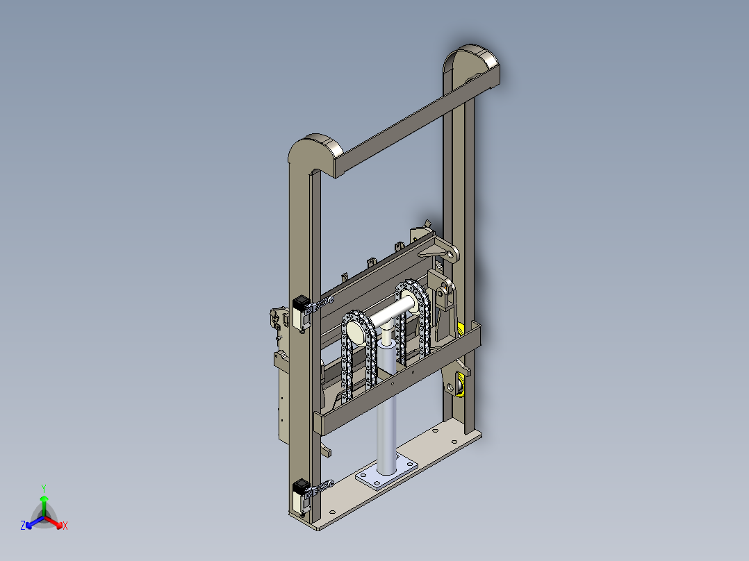 垃圾桶提升机正等轴测图