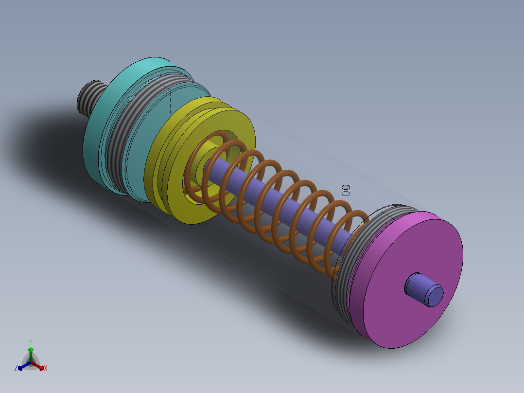活塞阻尼正等轴测图