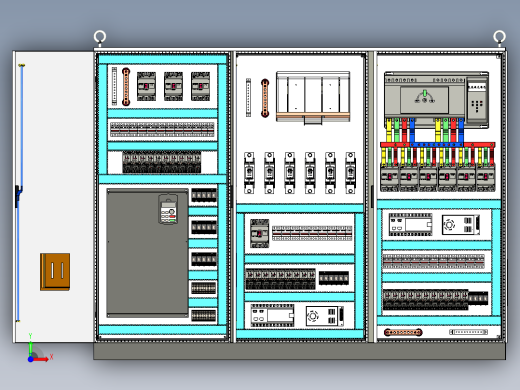 三柜组装变频器刀开关plc风机双电源控制柜 56434前视缩略图