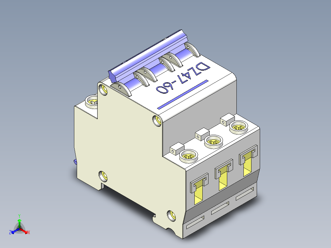 DZ47-60空气开关正等轴测图