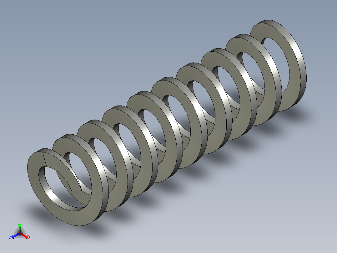 弹簧(三益)CSSWY11-50正等轴测图