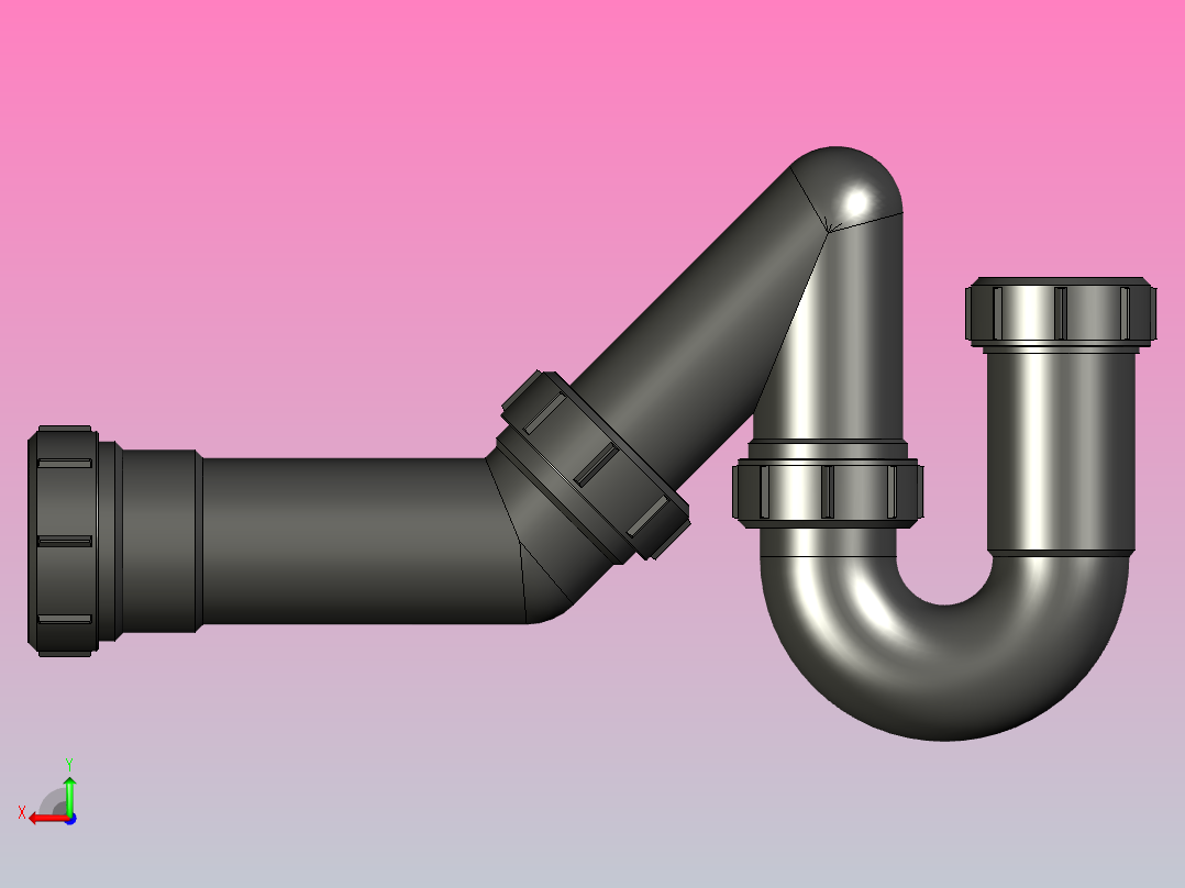PP通用S存水弯P存水弯40X50MM后视图