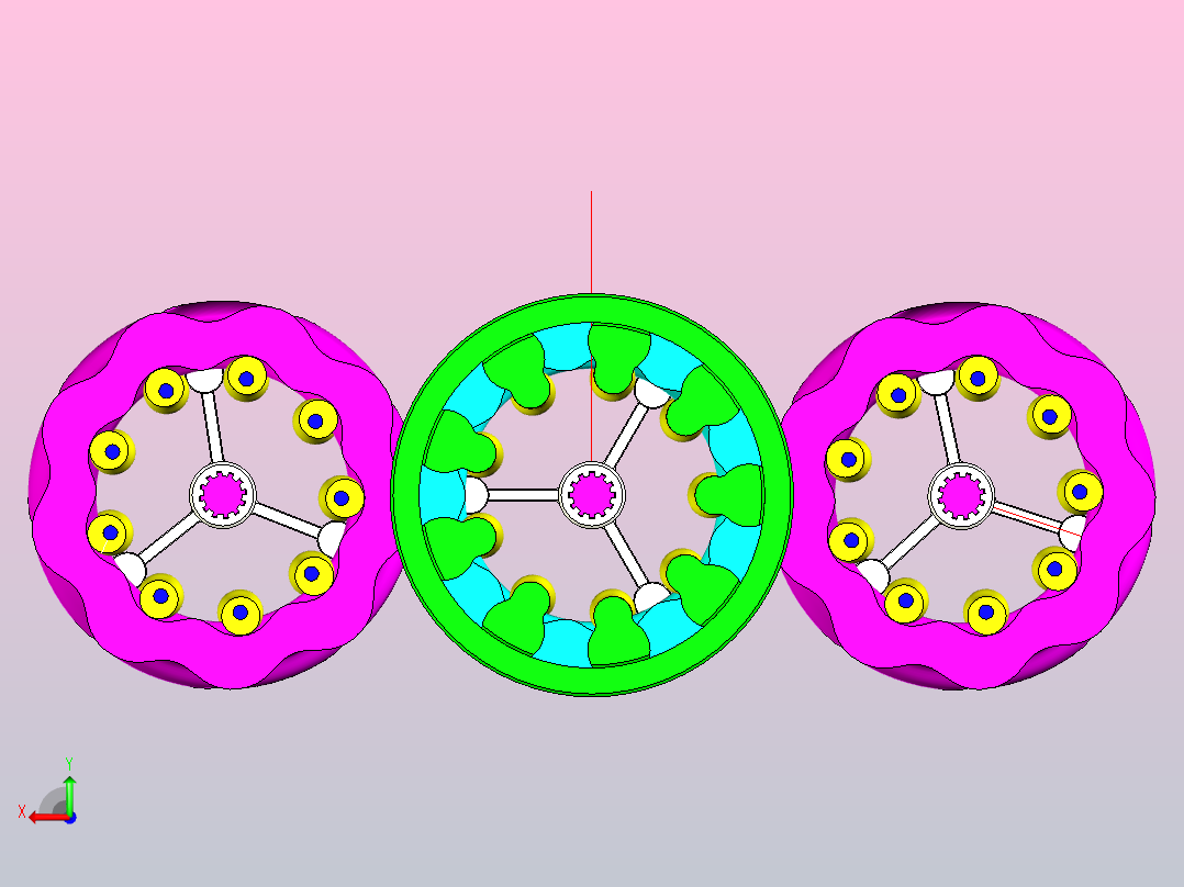 多内摆线齿式联轴器模型后视图