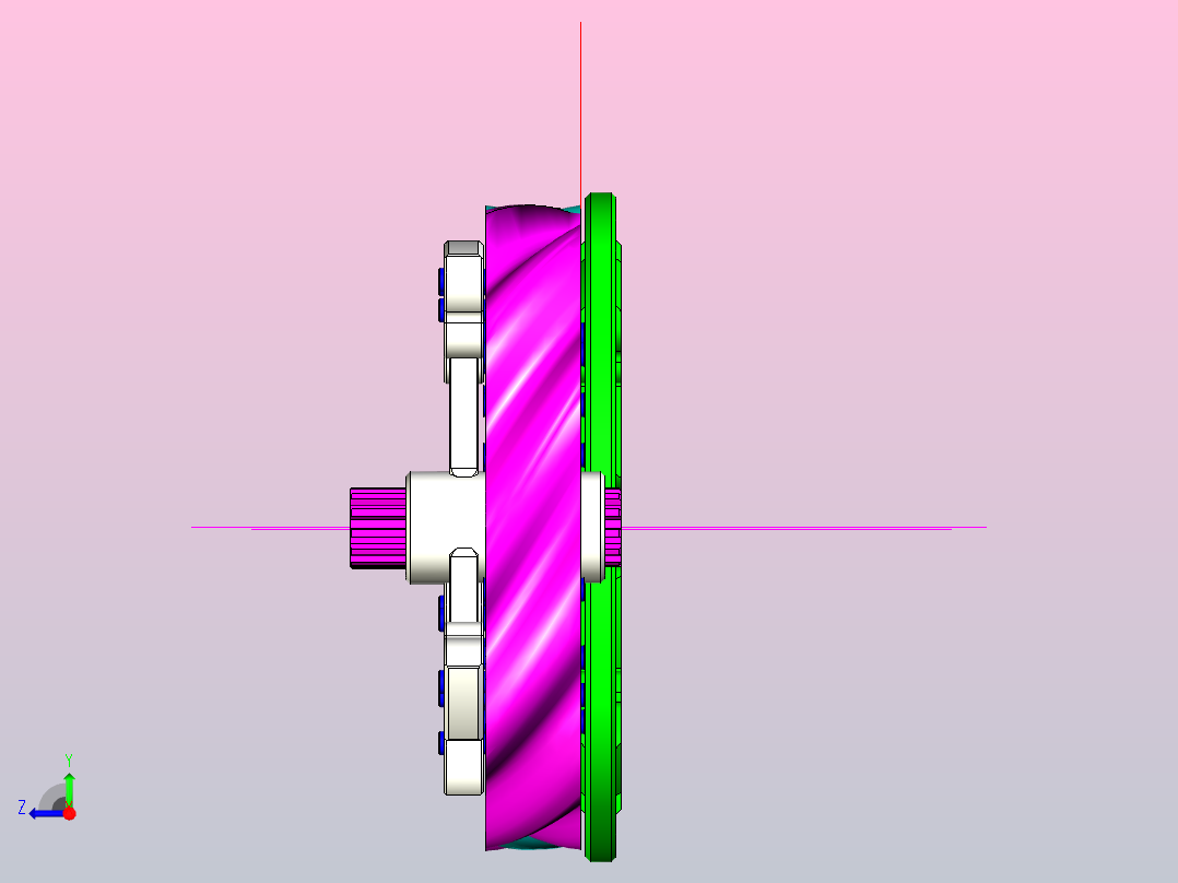 多内摆线齿式联轴器模型右视图