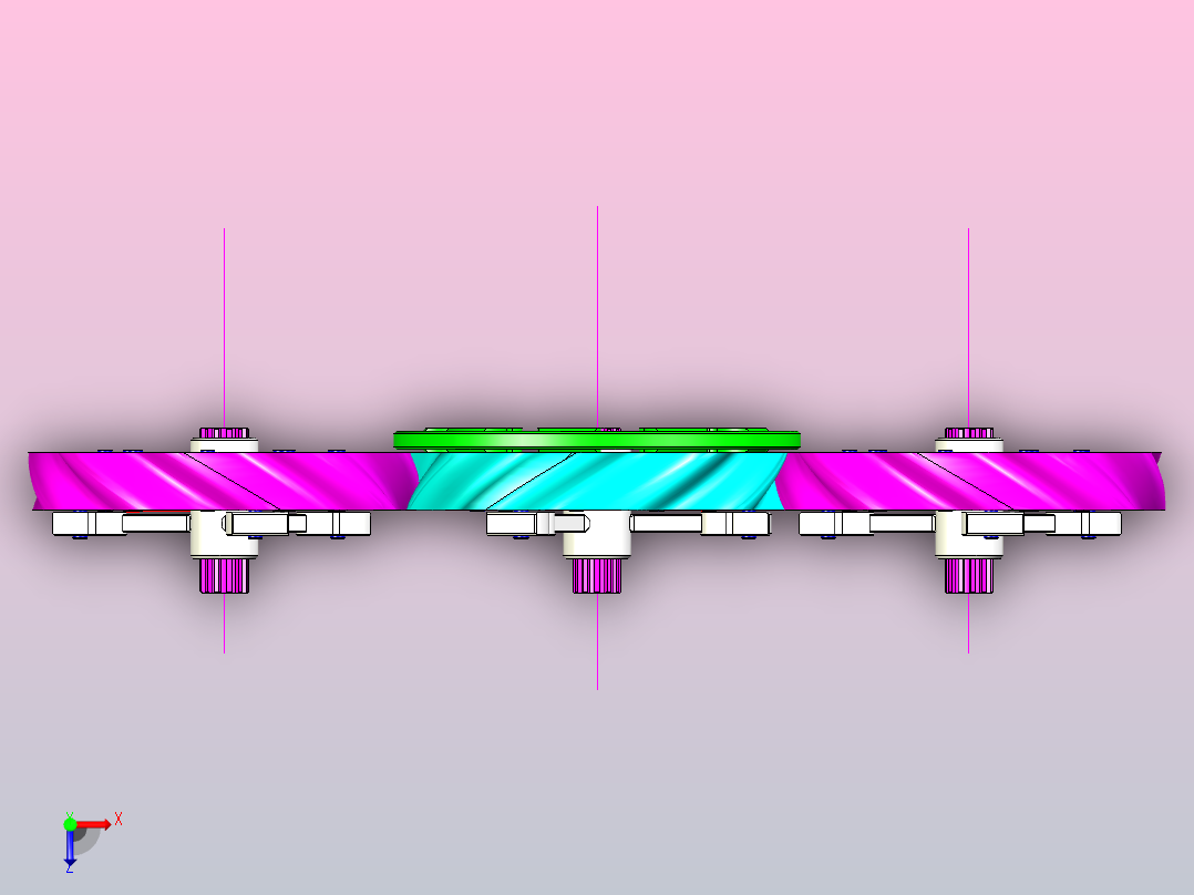 多内摆线齿式联轴器模型俯视图