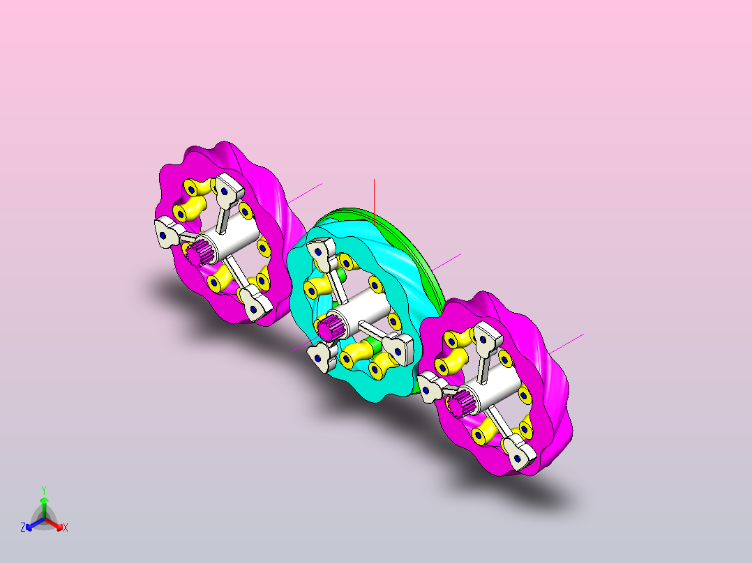多内摆线齿式联轴器模型正等轴测图