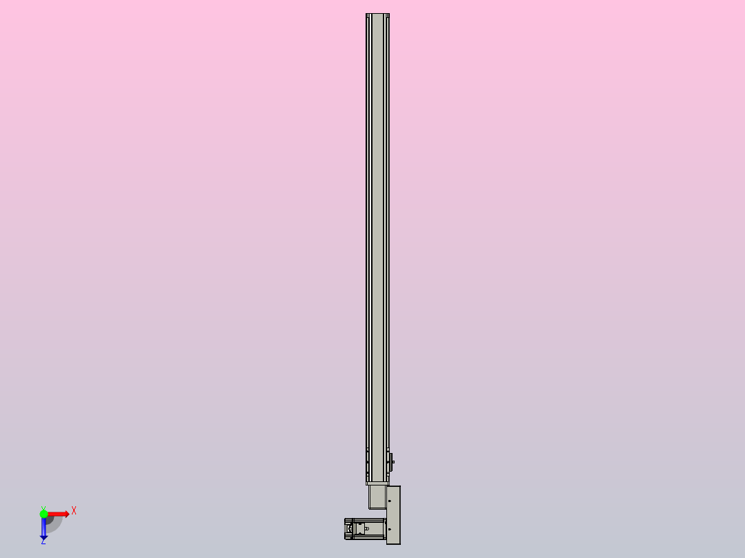 皮带直线轴半封闭可选导轨TPA-HNB-65S-90-L1150-MR-Y-P10-N3俯视图