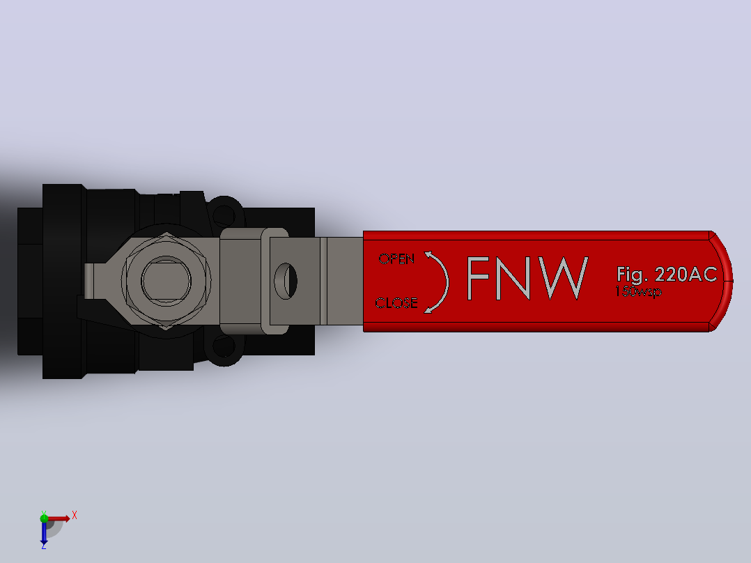FNW-FNW221ACD二片式内螺纹球阀俯视图