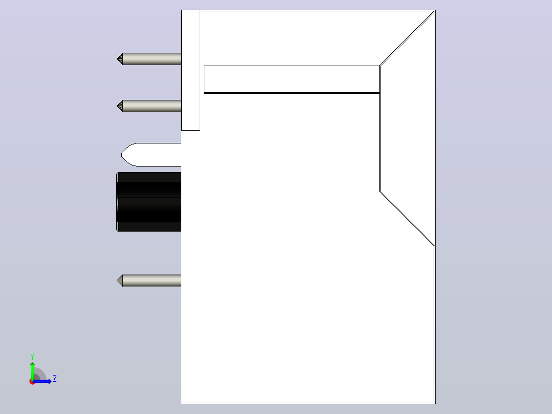 用于pcb 15的rj45左视图
