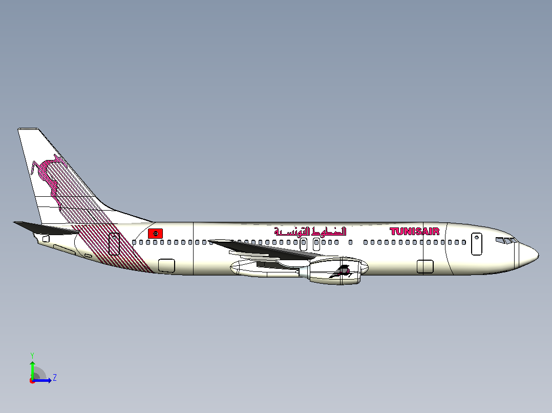 波音737 700客机 突尼斯航空左视图