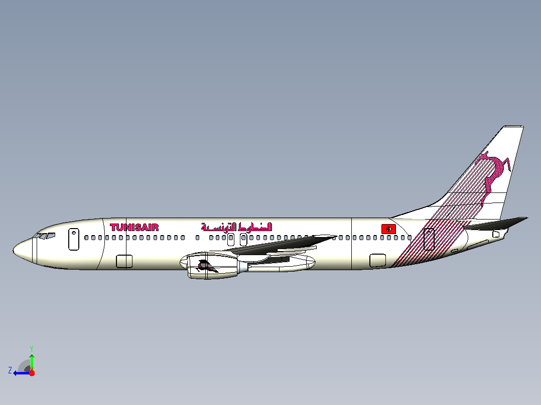 波音737 700客机 突尼斯航空右视图