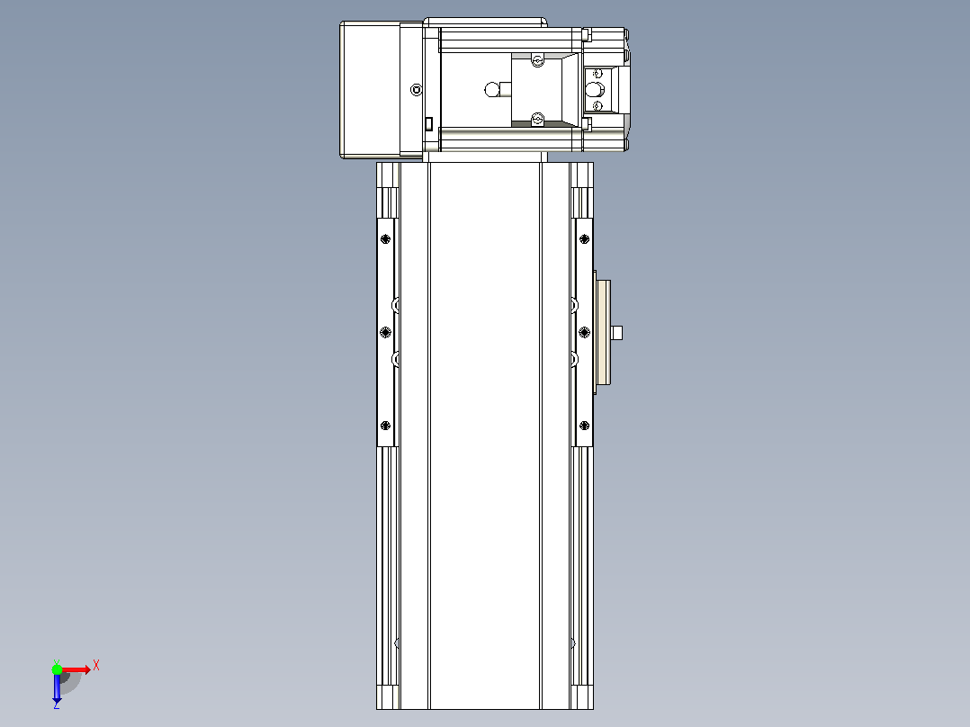 皮带直线轴半封闭可选导轨TPA-HNB-105D-90-L50-RU-Y-P20-N3俯视图