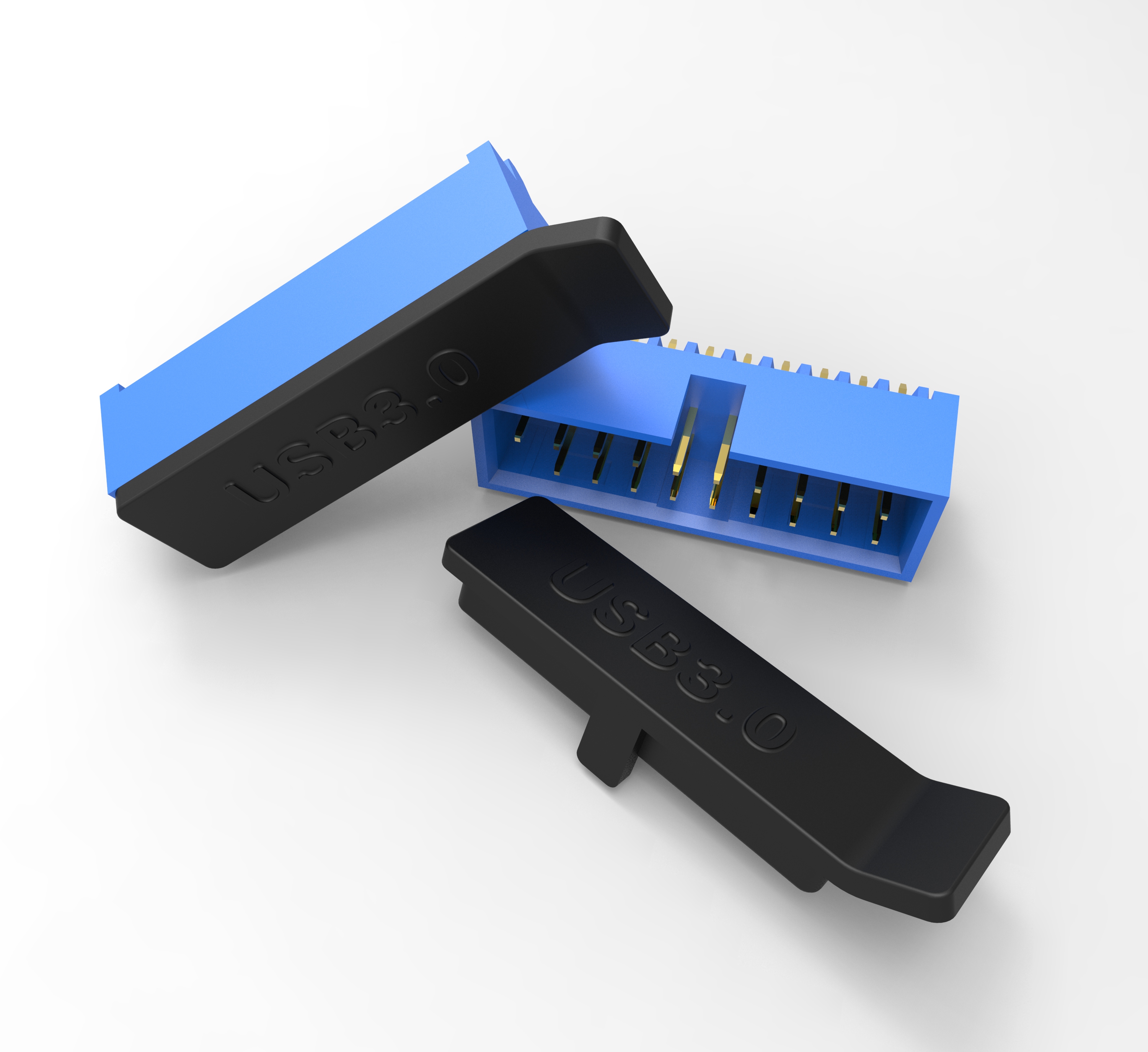 20针USB3.0母端口，带防尘盖