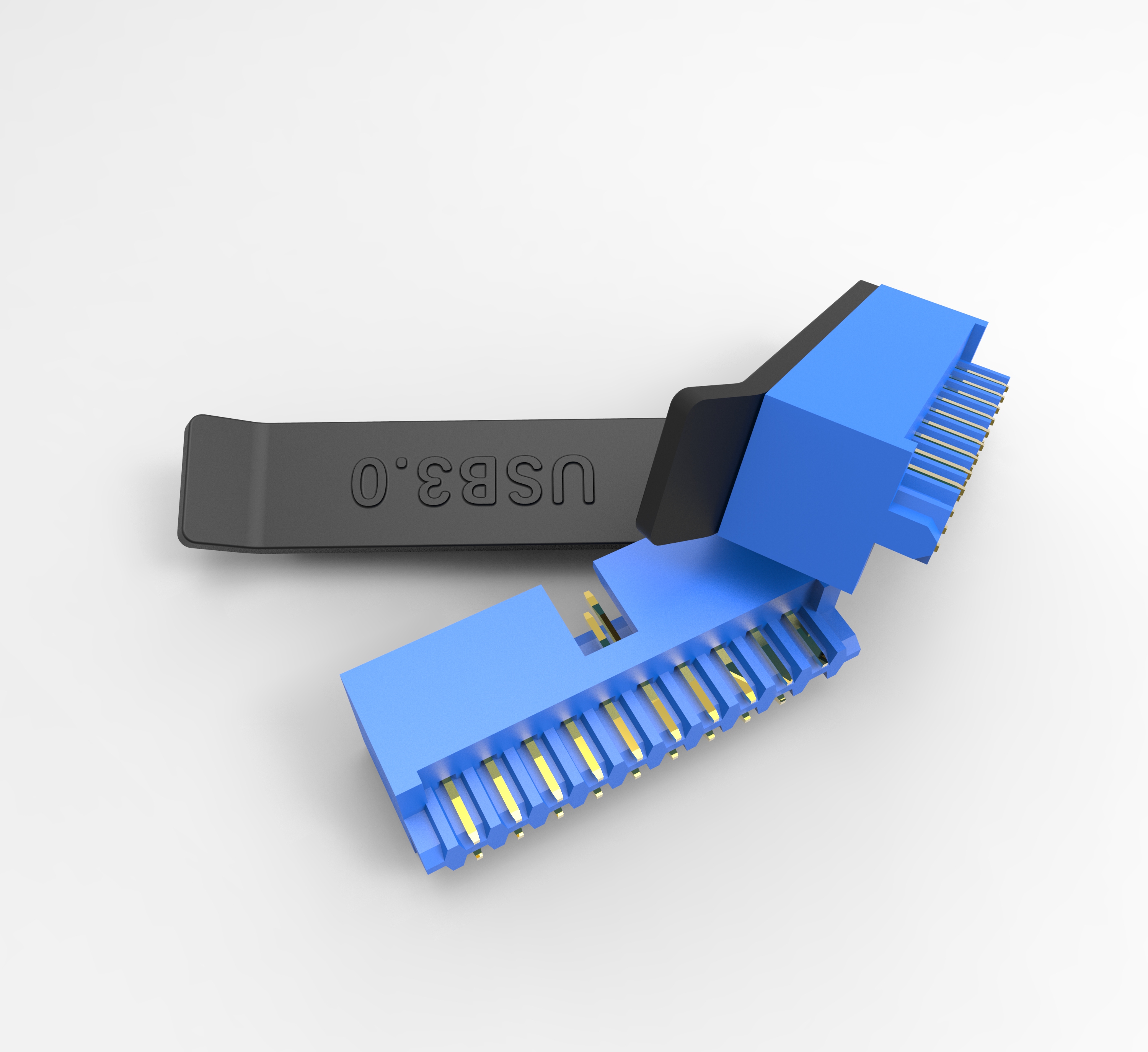 20针USB3.0母端口，带防尘盖