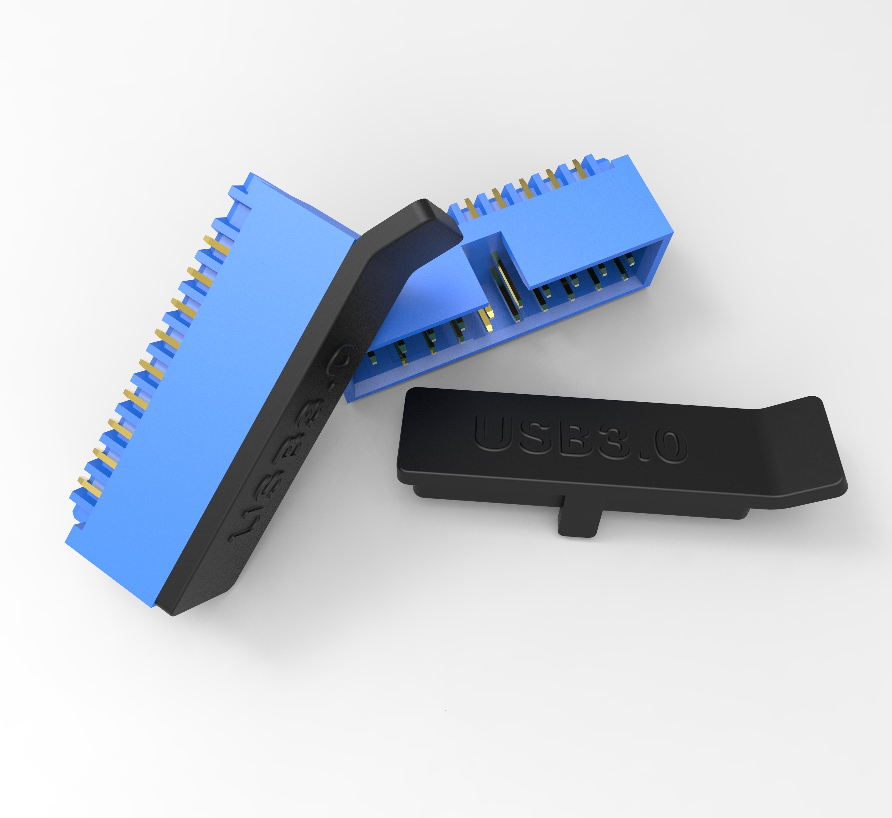 20针USB3.0母端口，带防尘盖