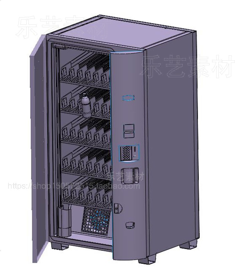 自动售货机图纸模型贩卖机智能售卖机三维3D机械图纸模型2款资料