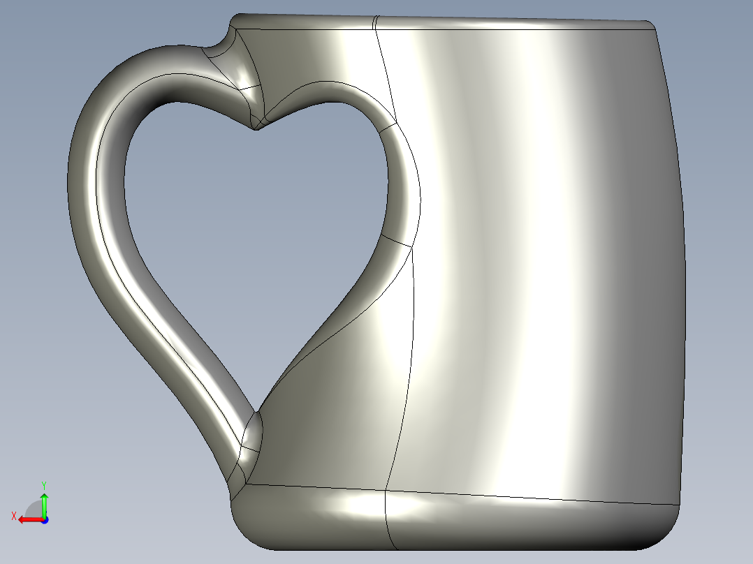 solidworks 心形水杯后视图