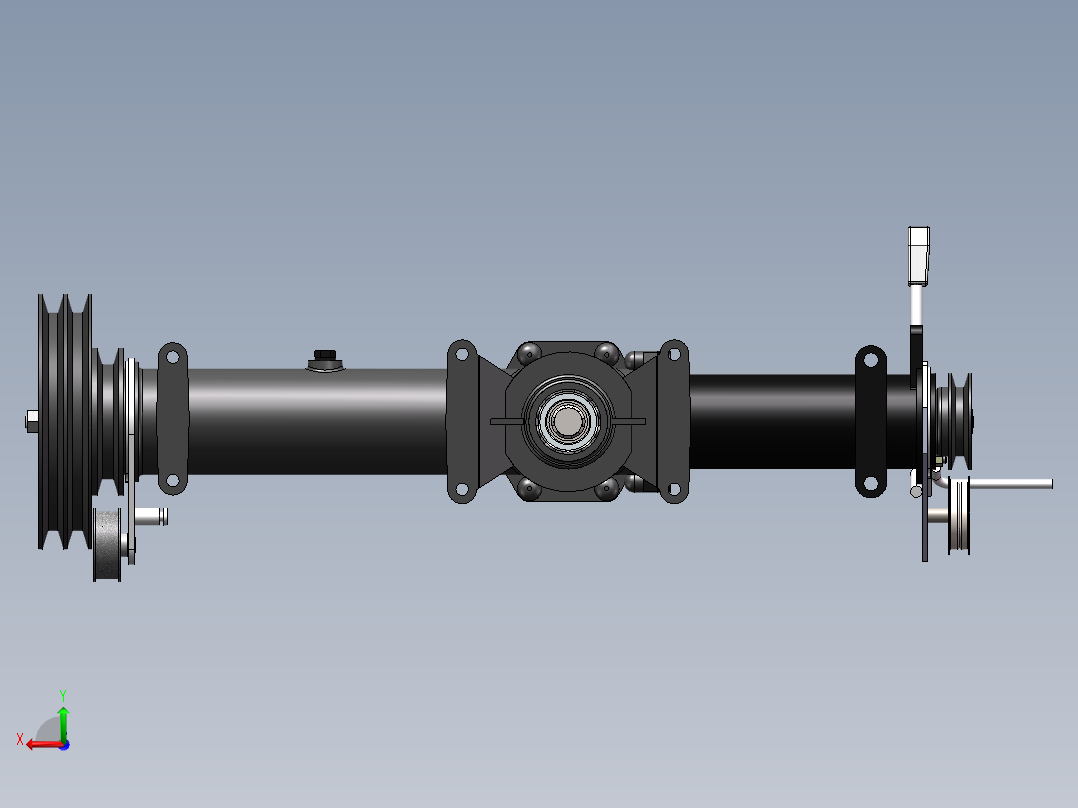 脱粒滚筒驱动器总成后视图