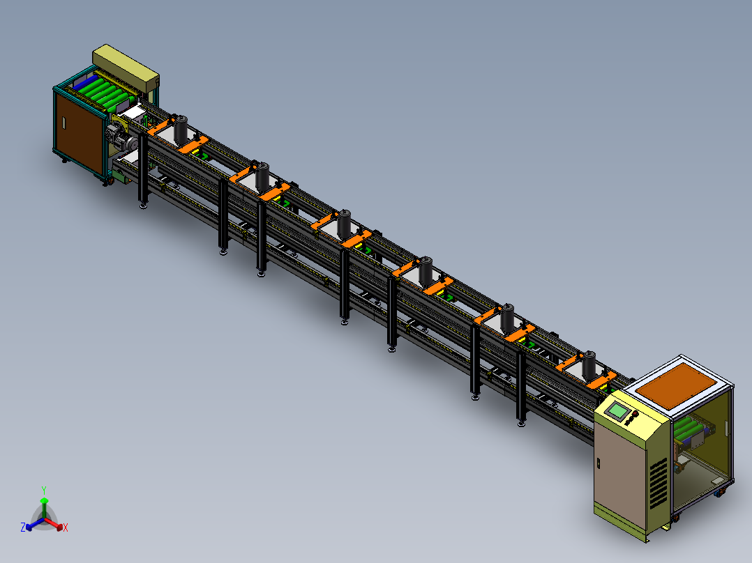 倍速链组装线正等轴测图