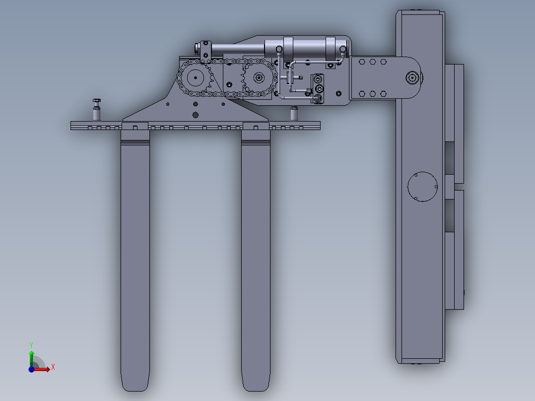 ZDH-QT-027 经典传动之卡车地盘180度旋转机构前视图