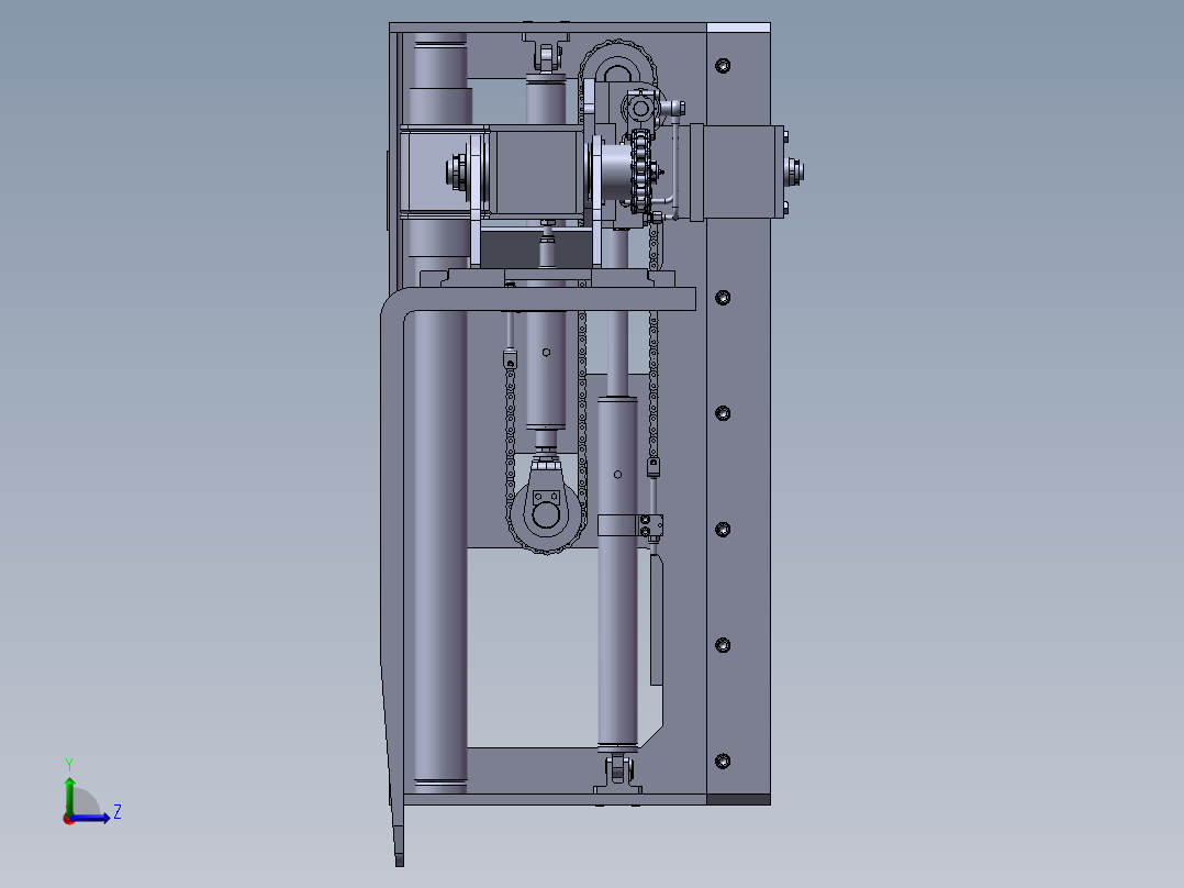 ZDH-QT-027 经典传动之卡车地盘180度旋转机构左视图