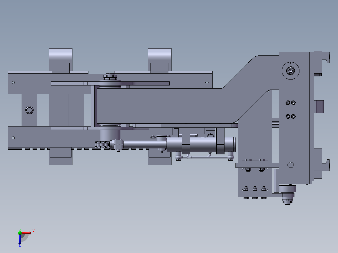 ZDH-QT-027 经典传动之卡车地盘180度旋转机构俯视图