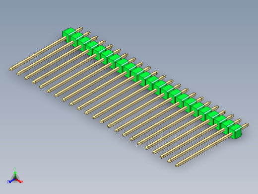 彩色公头100mil（2.54mm）系列-DS1021_green_1x23p_100mil_Type19_rev1.0