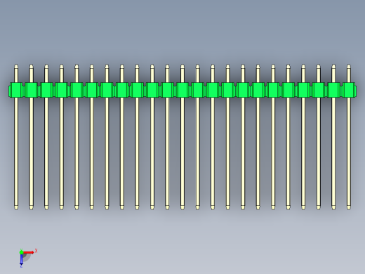 彩色公头100mil（2.54mm）系列-DS1021_green_1x23p_100mil_Type19_rev1.0俯视缩略图