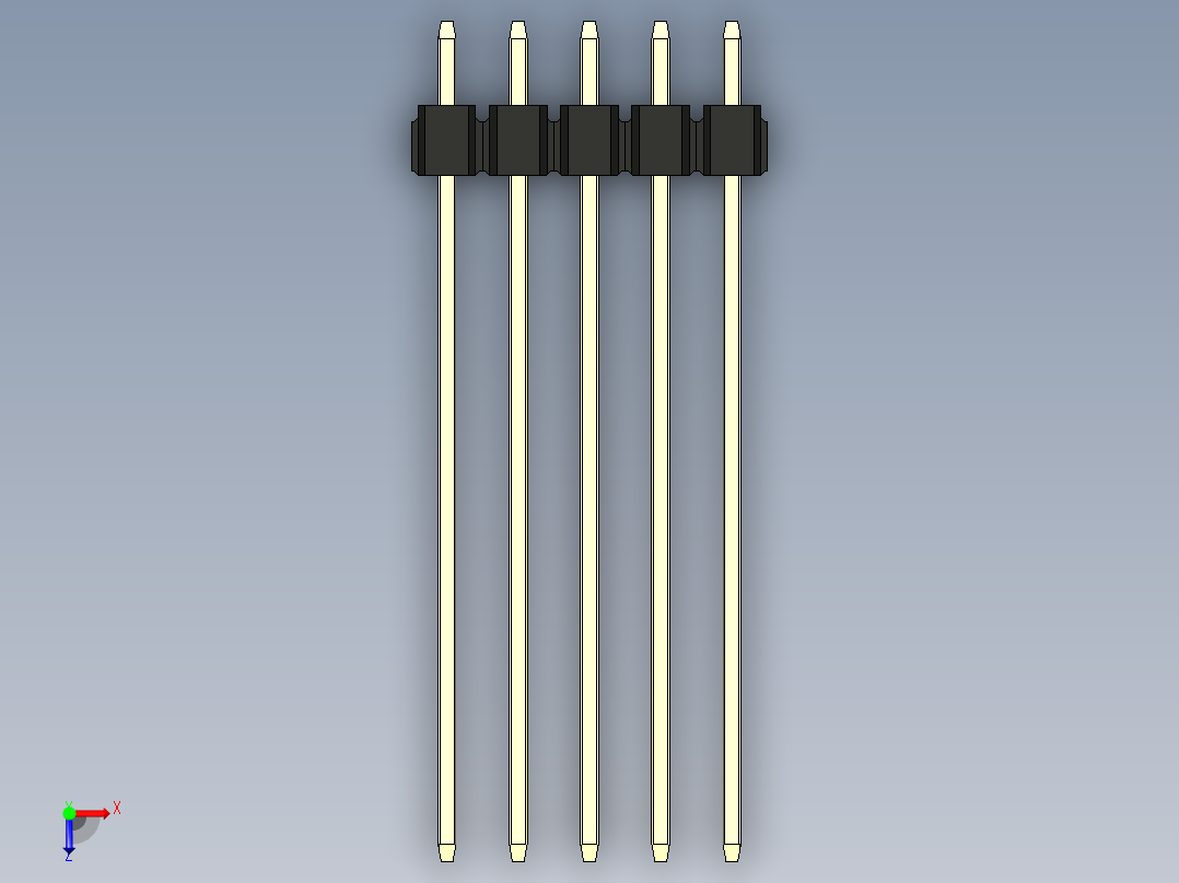 彩色公头100mil（2.54mm）系列-DS1021_black_2x05p_100mil_Type43_rev1.0俯视图
