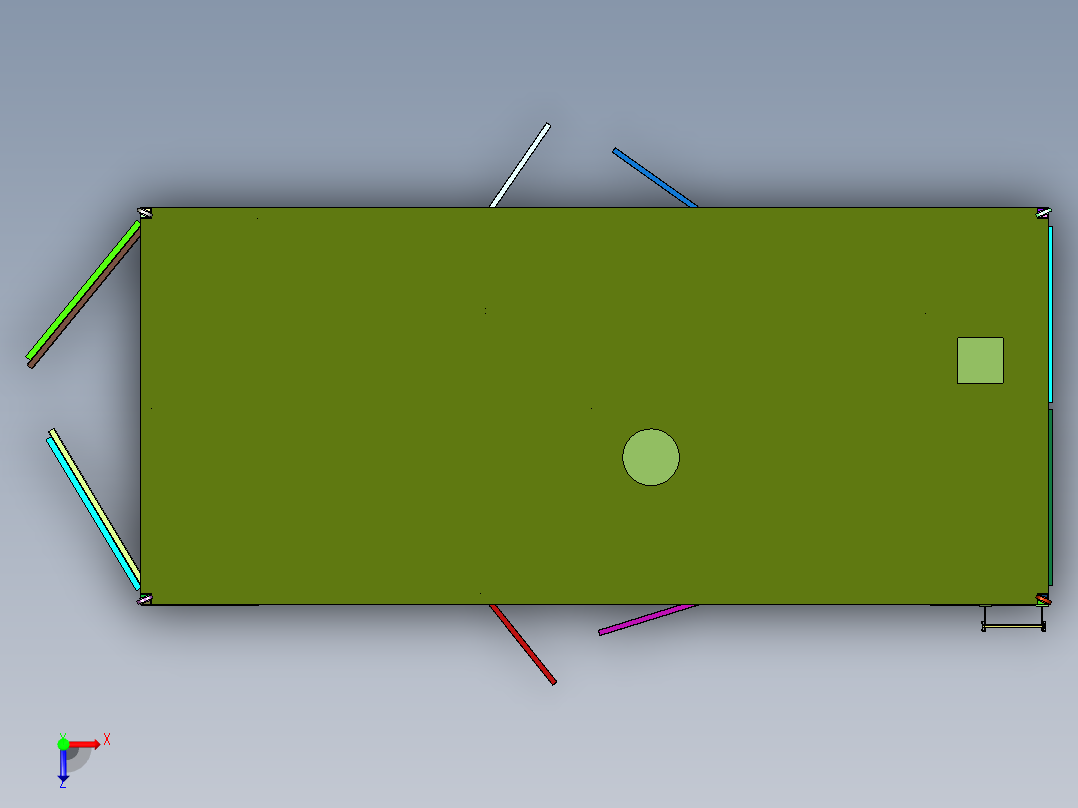 工地打包箱房移动房屋俯视图