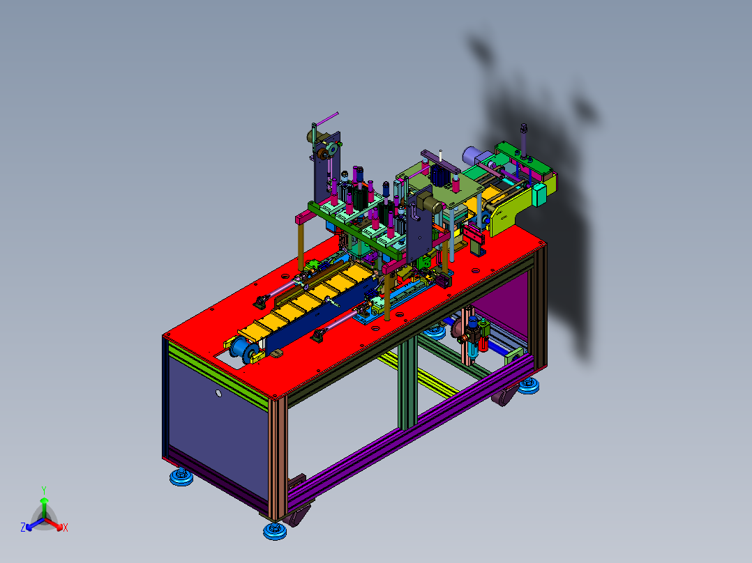 一次性口罩耳带焊接高速产线正等轴测图