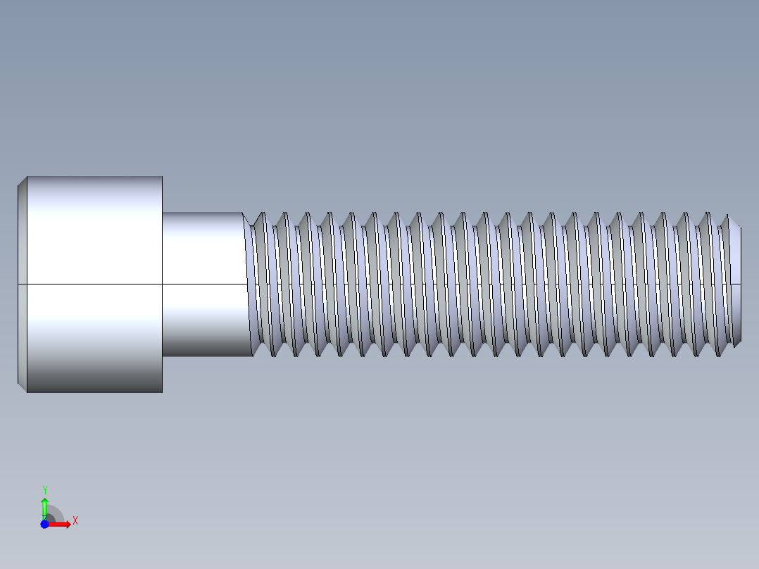 粗螺纹 SHCS 螺钉-SHCS 0.5.x13x2.STEP前视图