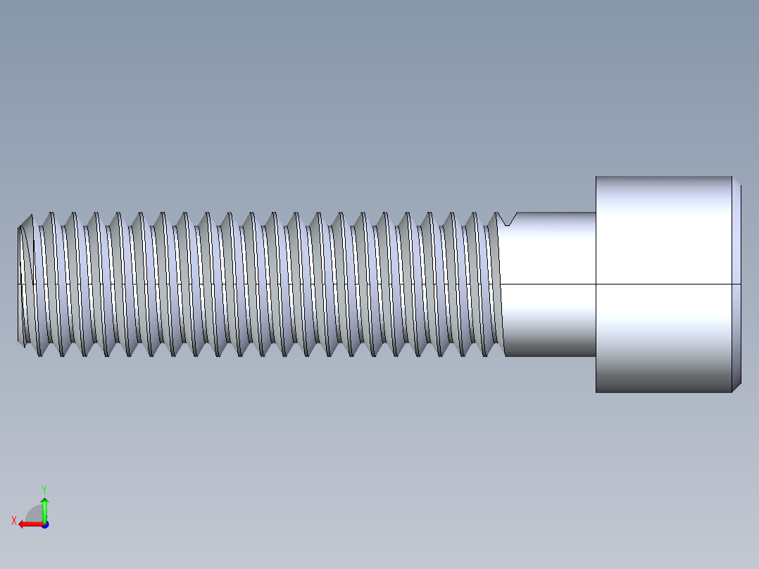 粗螺纹 SHCS 螺钉-SHCS 0.5.x13x2.STEP后视图