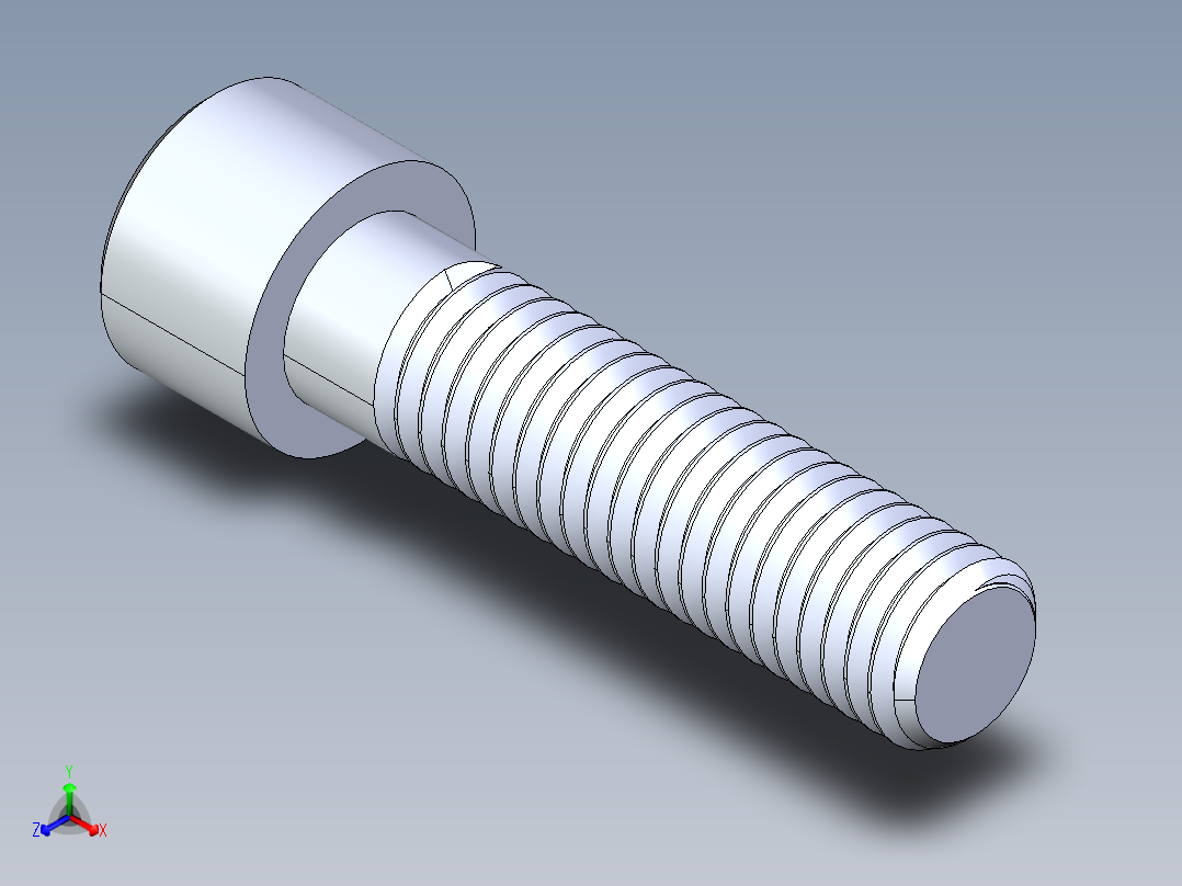粗螺纹 SHCS 螺钉-SHCS 0.5.x13x2.STEP正等轴测图