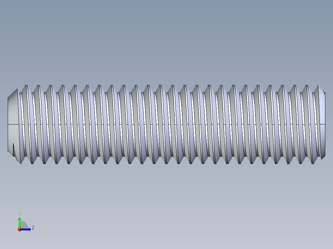 UNC 平头紧定螺钉-UNC SET SCREW 0.500 x2.000.STEP左视图