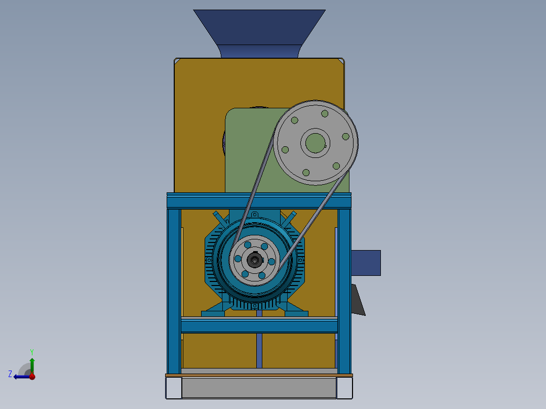莲藕清洗去皮切片机含1422048SW三维+说明书右视图