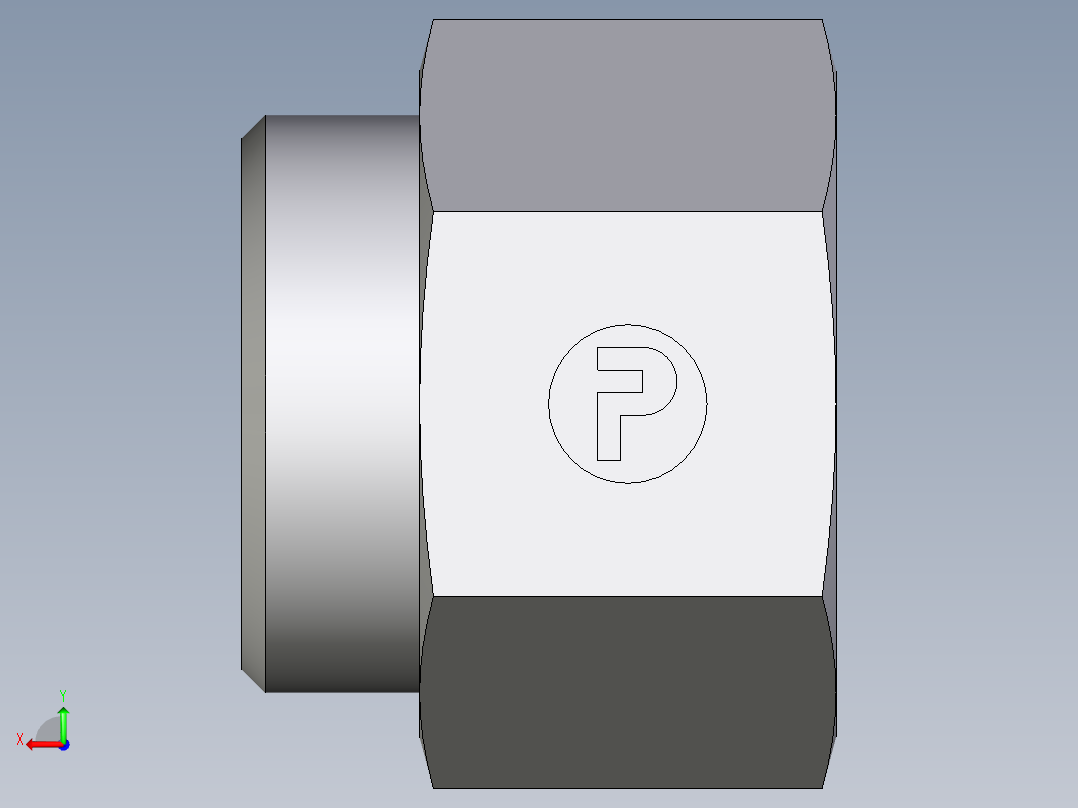 卡套式工业通用硬管接头EO_Swivel_connector_GAI42LRCFX后视图